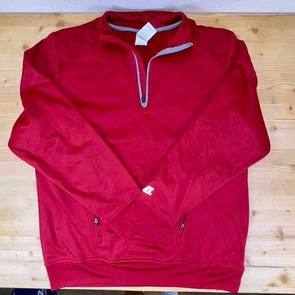 Russell Athletic Other - Russell Athletic Dri-Power‎ Red Quarter Zip Pullover Sweatshirt Men's Size L